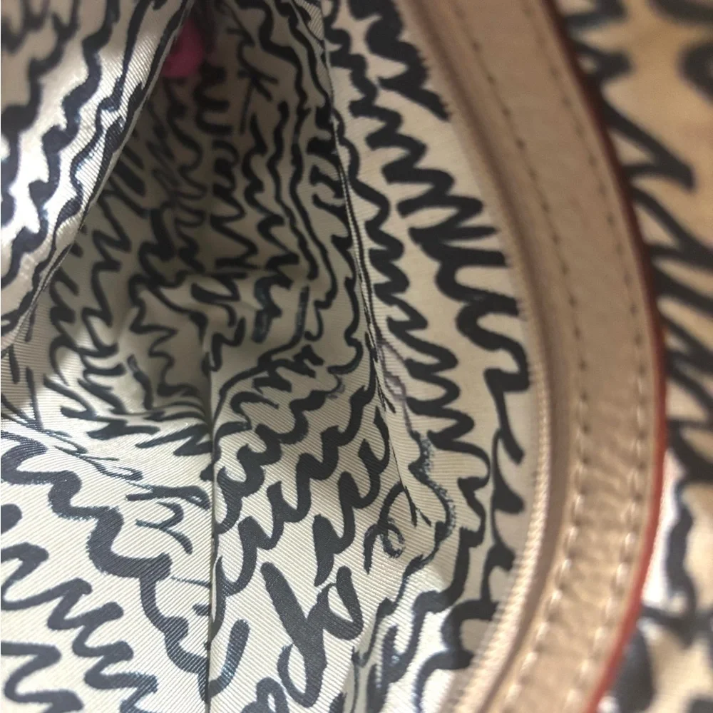 Kate Spade Baxter Street Marian Beige‎ Leather Satchel Purse Flaw Pen Mark C Pic